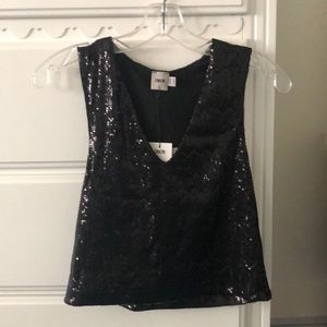 New with tags!! Black sequin crop top